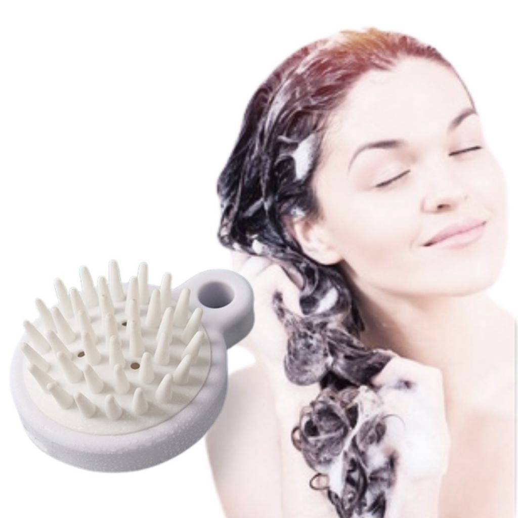 Lược Gội Đầu Silicon MUJI Nhật Bản/ Cục Bàn Chải Gội Massage Da Đầu - Giảm Rụng Tóc - Kích Thích Mọc Tóc
