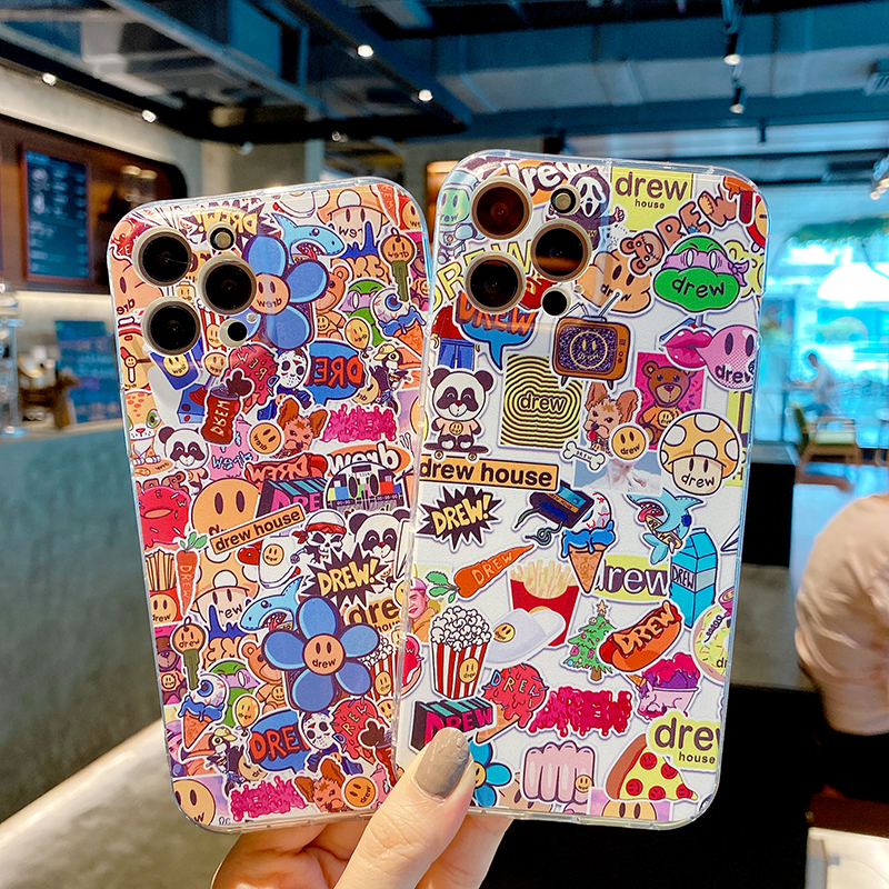 Ốp mềm họa tiết hoạt hình hoa cho iPhone 12 11 Pro Max 6 6s 7 8 Plus XR X XS MAX SE 2020
