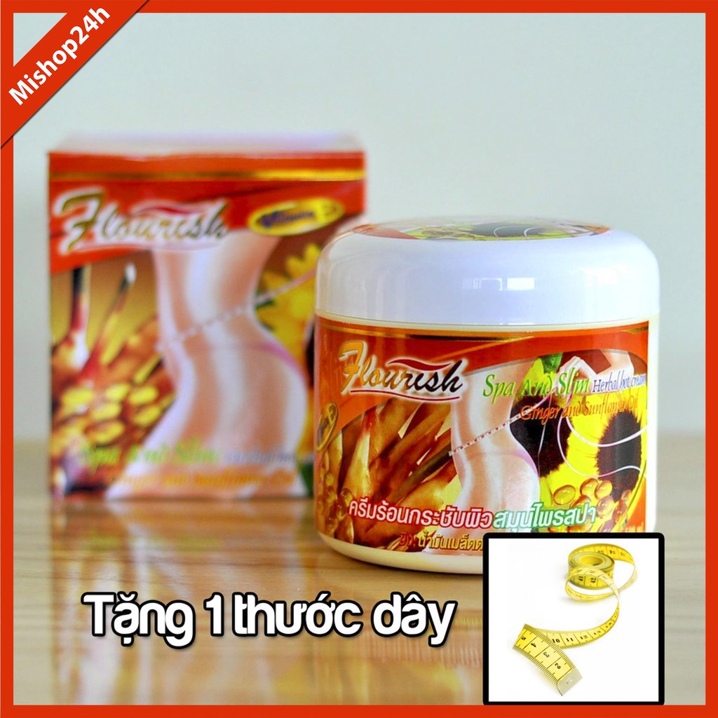 Kem tan mỡ bụng gừng ớt FLOURISH Thái Lan 500ml giúp vòng eo thon gọn, hông đùi săn chắc