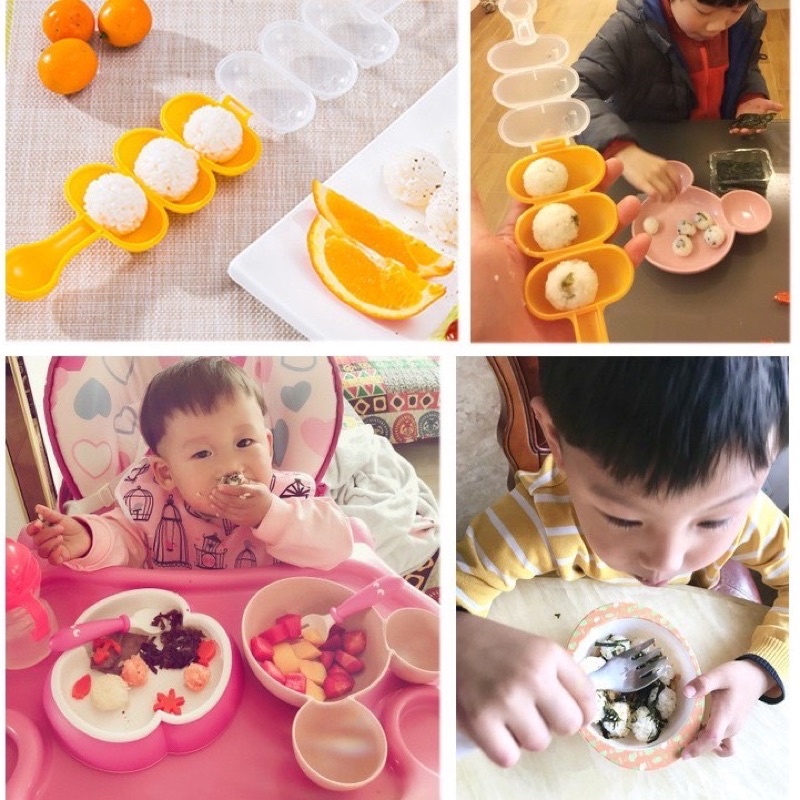 Khuôn cơm lắc tạo hình tròn kèm thìa siêu xinh
