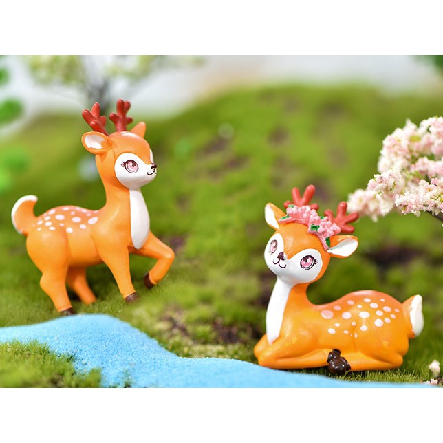 Tiểu cảnh chú hươu sao - Phụ kiện trang trí sen đá, xương rồng terrarium, cây cảnh để bàn, phòng làm việc