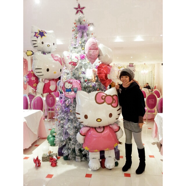 Bong bóng màng nhôm hình mèo Hello Kitty dễ thương dùng để trang trí tiệc sinh nhật