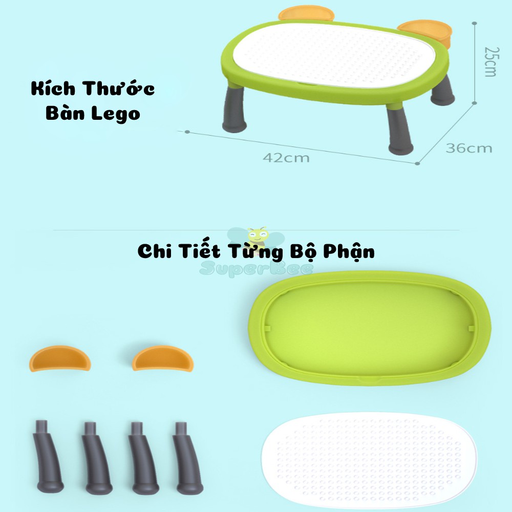 Đồ Chơi Bàn LeGo đa năng  Hình Gấu Đáng Yêu SuperBee, Lắp Ráp, Xếp Hình Lắp Ráp Cho Bé