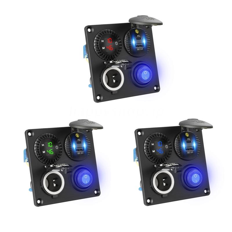 Cục sạc nhanh 12V 24V loại C PD QC3.0 USB 12V chống thấm nước cho xe hơi/tàu thuyền