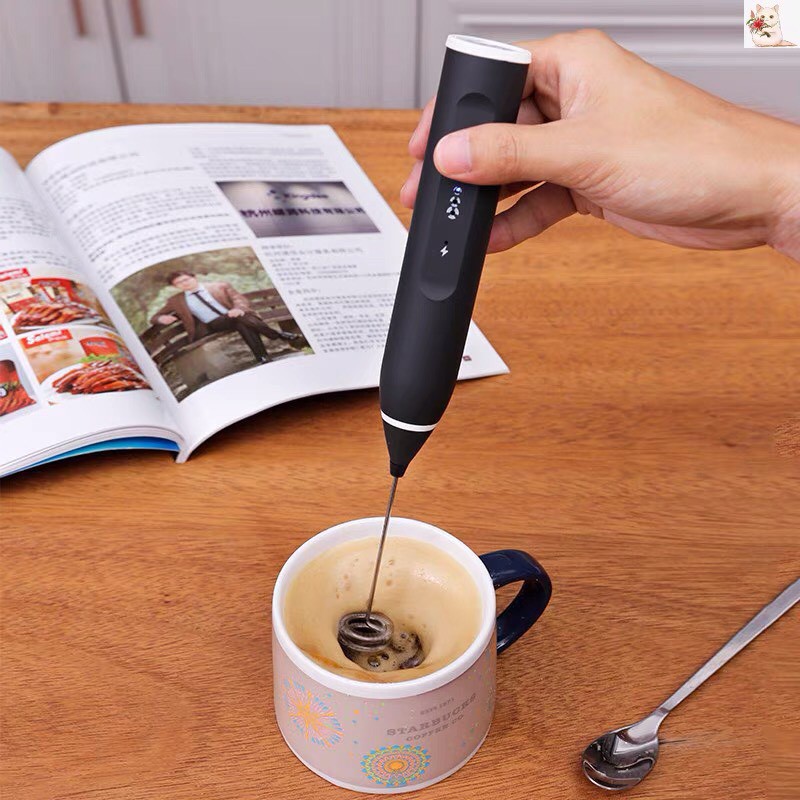 🍦 Máy đánh trứng/trộn tạo bọt cà phê chạy điện cầm tay với 3 tốc độ