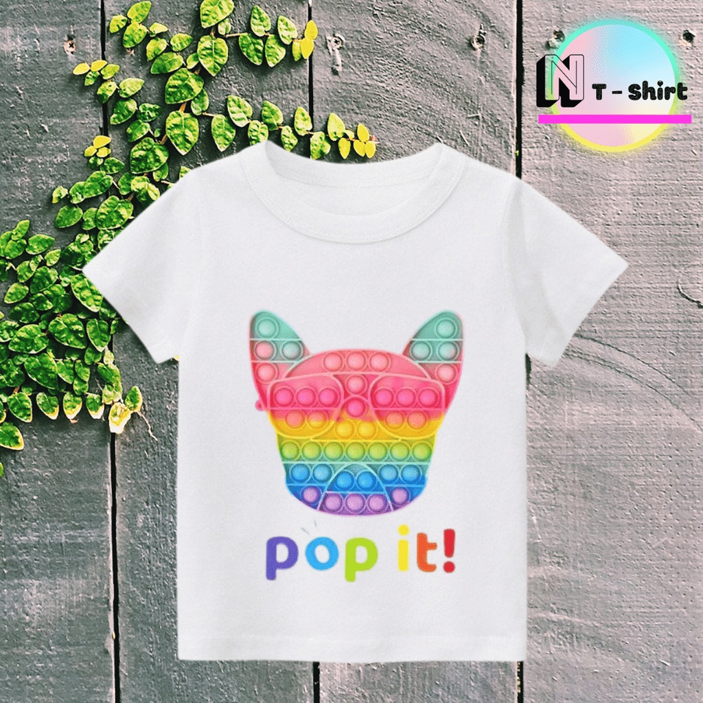 Áo thun bé trai và bé gái in hình đồ chơi pop it ngộ nghĩnh dễ thương , Áo cotton mặc mát thoải mái NTShirt 02