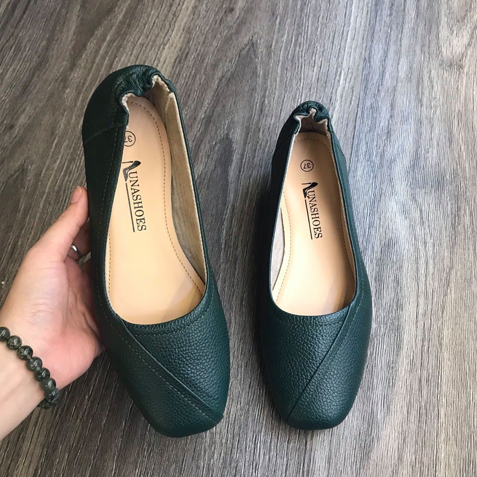 Giày xuồng da bò nữ cao 4p