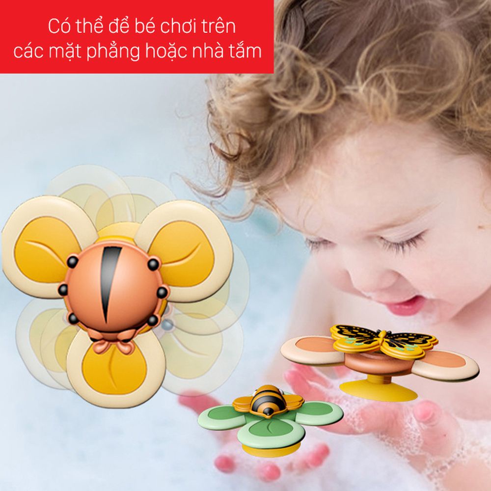 Con quay spinner hình côn trùng dễ thương, đồ chơi con quay vui nhộn cho bé (không hộp)