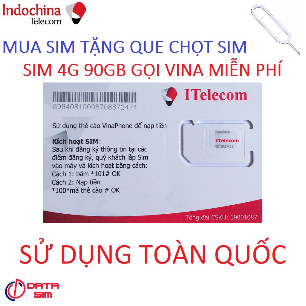 SIM 4G THẦN TÀI 90GB TỐC ĐỘ CAO-TỶ PHÚT GỌI MIỄN PHÍ TẶNG QUE CHỌT SIM