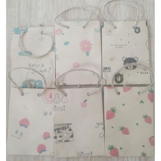Túi giấy kraft mini họa tiết dễ thương 🌸🌼