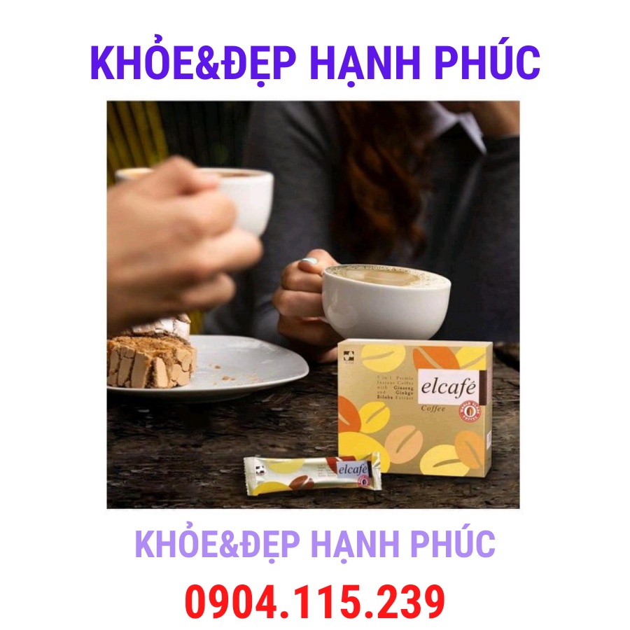 Cafe Elcafe Ginseng Elken - Cafe nhân sâm và bạch quả elken – 20 gói/hộp – 20gr