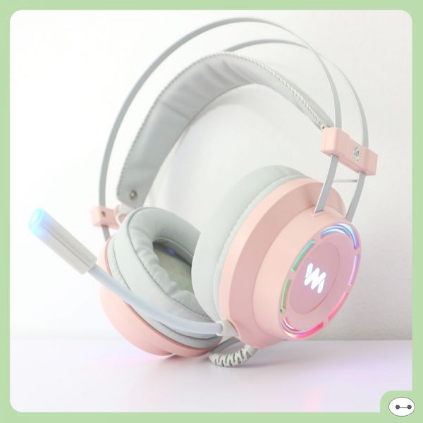 TAI NGHE WANG MING 9800S 7.1 LED RAINBOW HỒNG