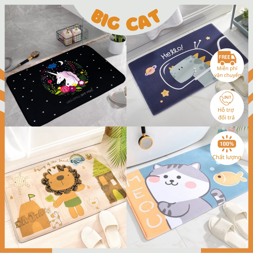 Thảm chùi chân, thảm lau chân bọt biển thấm nước chống trơn trượt kích thước 60x40cm 12mm siêu bền