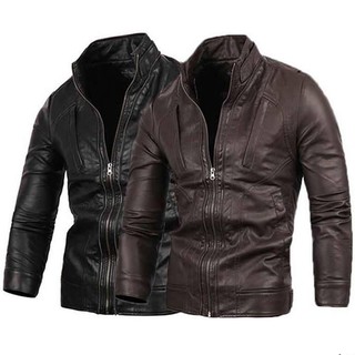 Áo khoác da nam dây kéo đôi LADOS - 123 với thiết kế túi trong