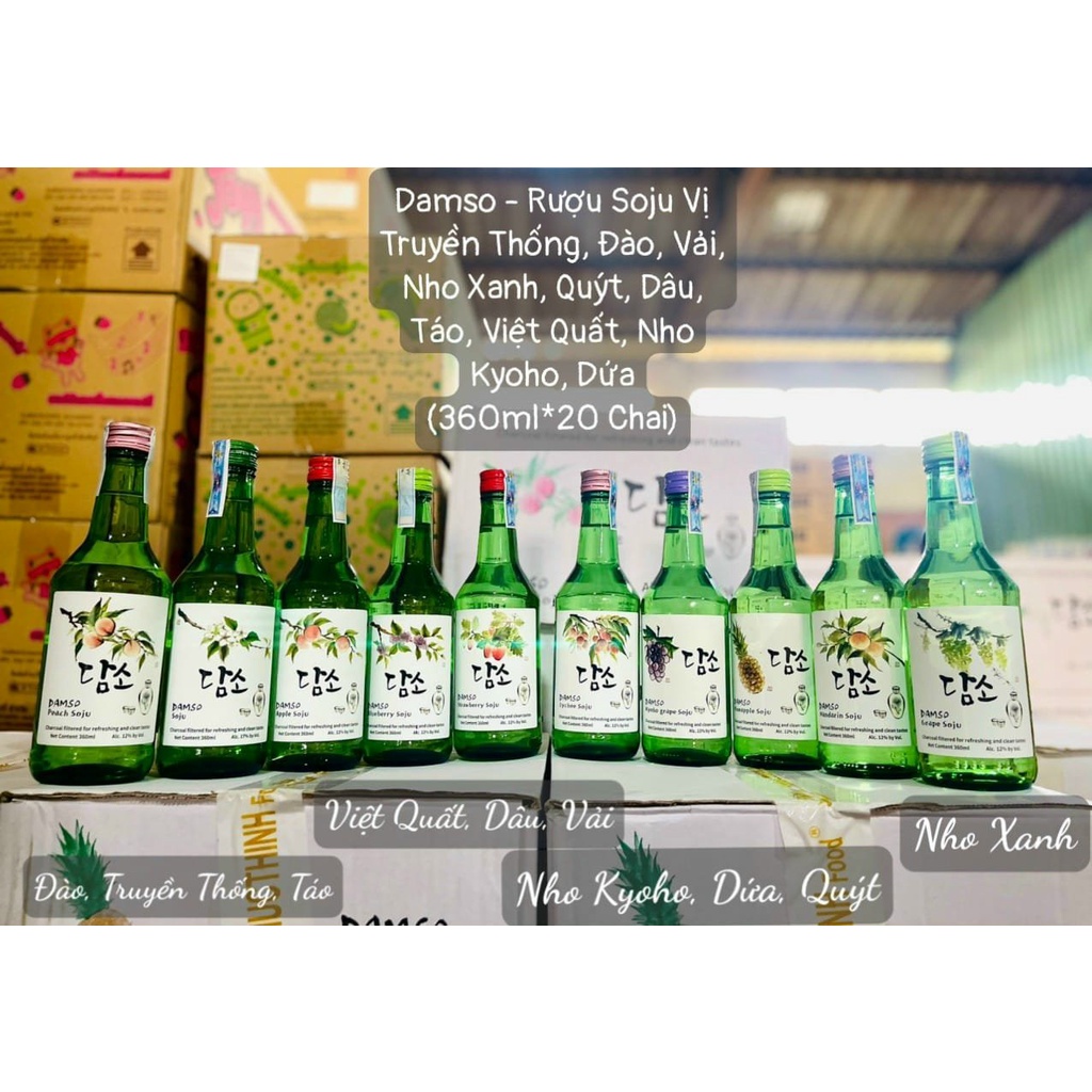 Nước hoa quả DAMSO Hàn Quốc 360ml thơm ngon 🍶🍶. Soju  trái cây Hàn Quốc