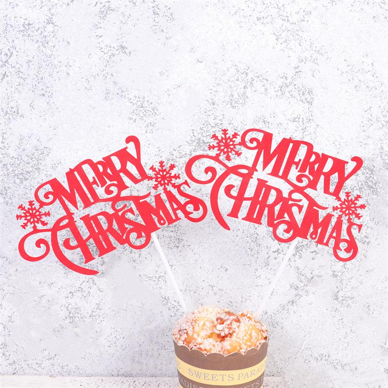 Topper Trang Trí Bánh Kem Hình Chữ Merry Christmas