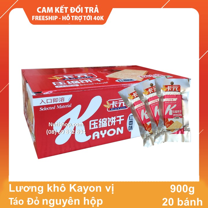 Lương khô Kayon vị Táo Đỏ nguyên hộp 900g - 20 bánh DT14