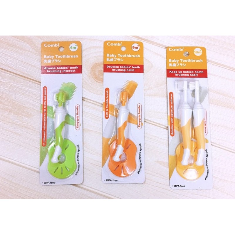 BỘ BÀN CHẢI ĐÁNH RĂNG BƯỚC 1, BƯỚC 2, BƯỚC 3 VÀ SET 3 BÀN CHẢI COMBI JAPAN