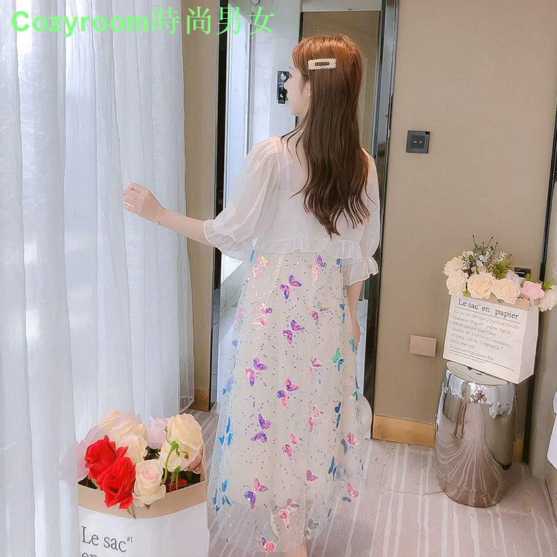 Đầm Hai Dây Dáng Dài Vải Mỏng Phối Ren Thời Trang Đi Biển | BigBuy360 - bigbuy360.vn