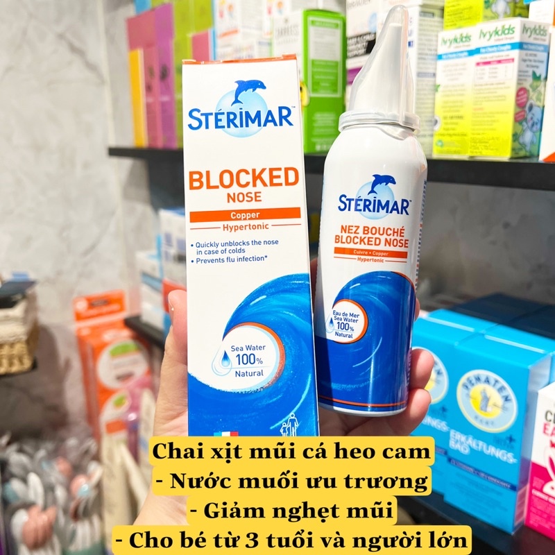 Xịt muối biển cá heo Sterimar Pháp cho bé 0m+ 100ml