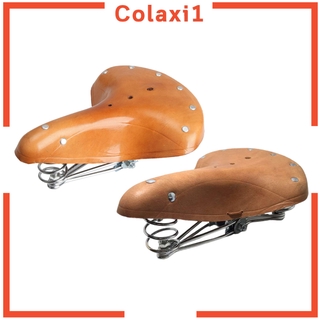 [Colaxi1] Ghế yên xe đạp cổ điển chống sốc màu nâu lò xo có dây
