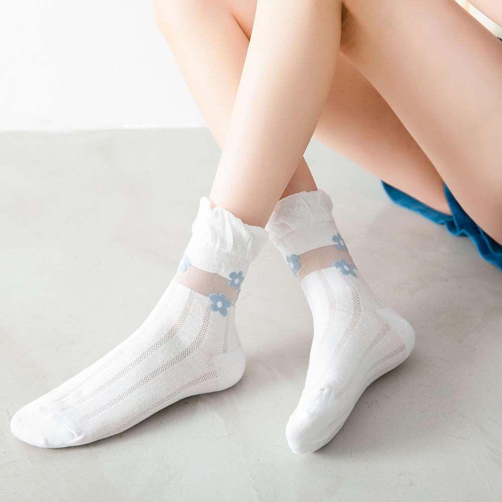 FORBETTER Tất Cotton Trong Suốt Thoáng Khí Phong Cách Hàn Quốc Cho Nữ