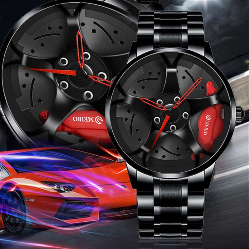 Đồng hồ hình dáng bánh xe hơi 3D phong cách thể thao cho nam | BigBuy360 - bigbuy360.vn