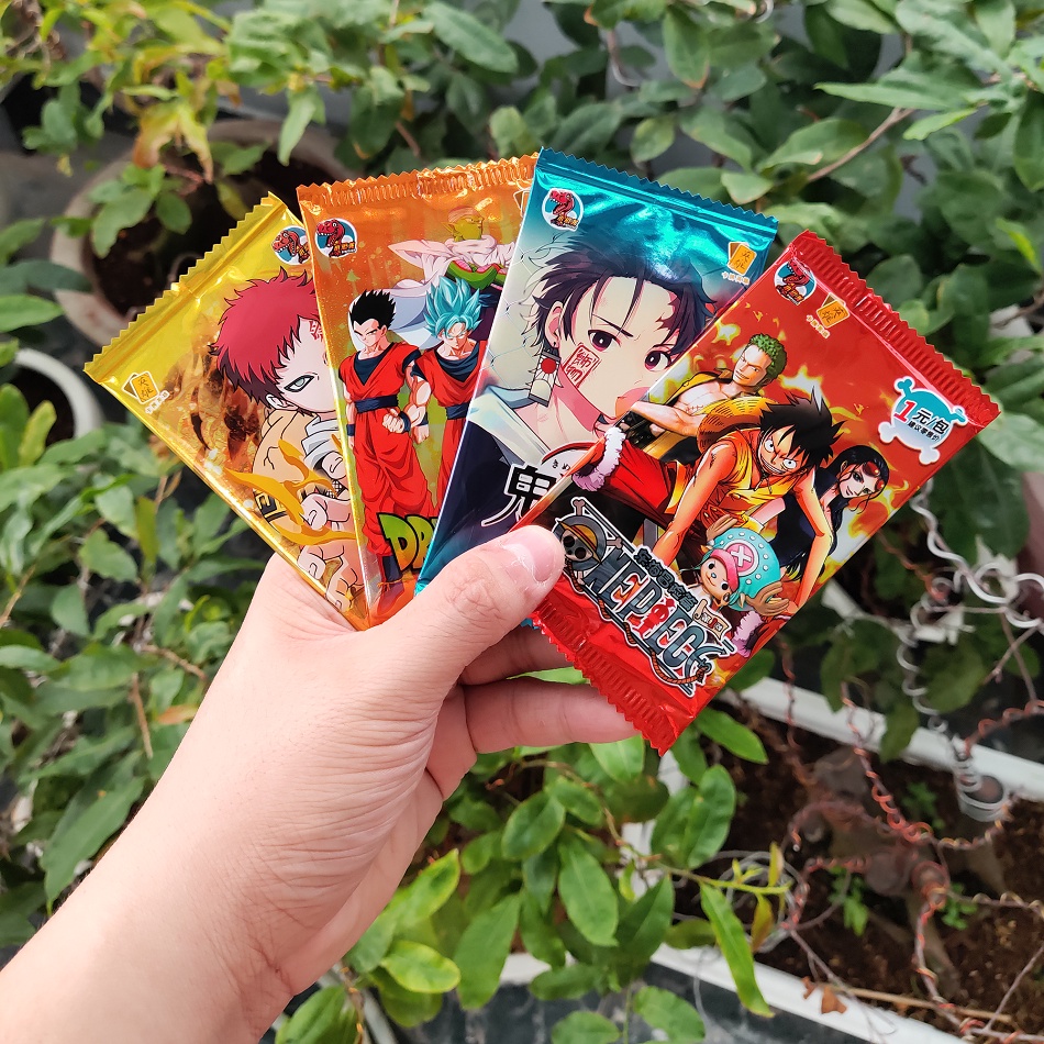 Set 5 ảnh thẻ nhân phẩm Anime Kimetsu No Yaiba, Naruto, One Piece, Dragon Ball, Waifu, Identity V, Conan