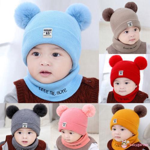 Set đồ giữ ấm thời trang cho bé gôm mũ len đeo đầu và khăn choàng cổ đáng yêu