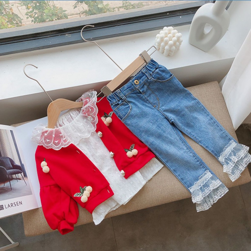 Áo thun dài tay thiết kế thời trang cho bé gái