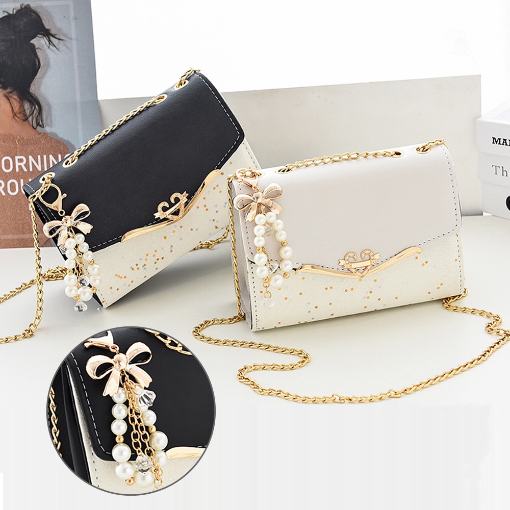 Túi Đeo Chéo Đính Kim Sa Thời Trang Hàn Quốc Đựng Điện Thoại Di Động Cho Nữ