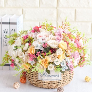 Chùm HOA HỒNG ROMANTIC Châu âu 10 BÔNG tuyệt đẹp - Hoa giả lụa cao cấp