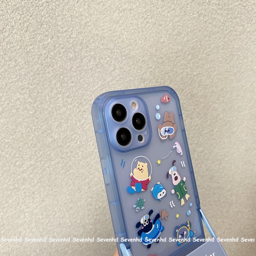 Ốp Điện Thoại Có Giá Đỡ Họa Tiết Hoạt Hình Cho iPhone 13 12 11 Pro Max SE2020 X XR XS Max 8 7 Plus