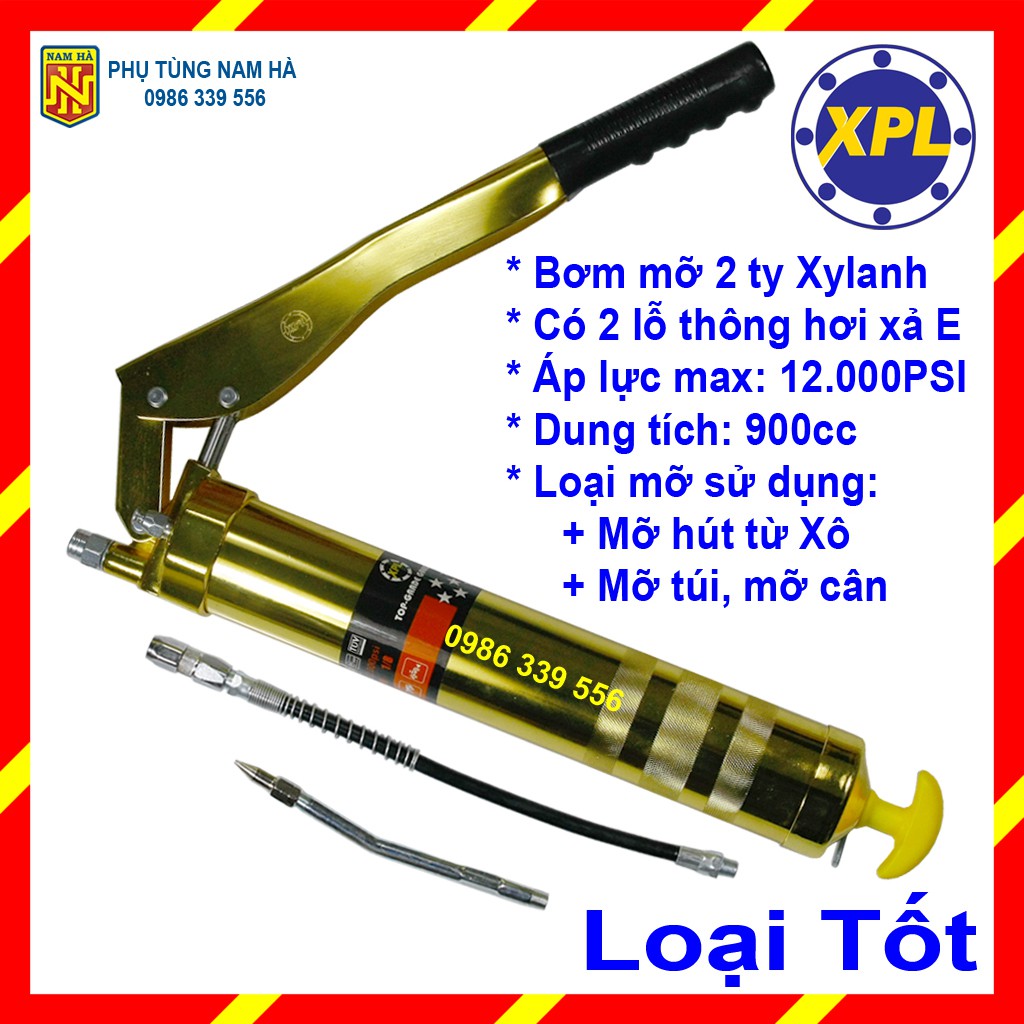 [Loại tốt] Bơm mỡ bò 2 ty 900cc, bơm mỡ bò bằng tay, bơm mỡ xe tái, bơm mỡ máy xúc