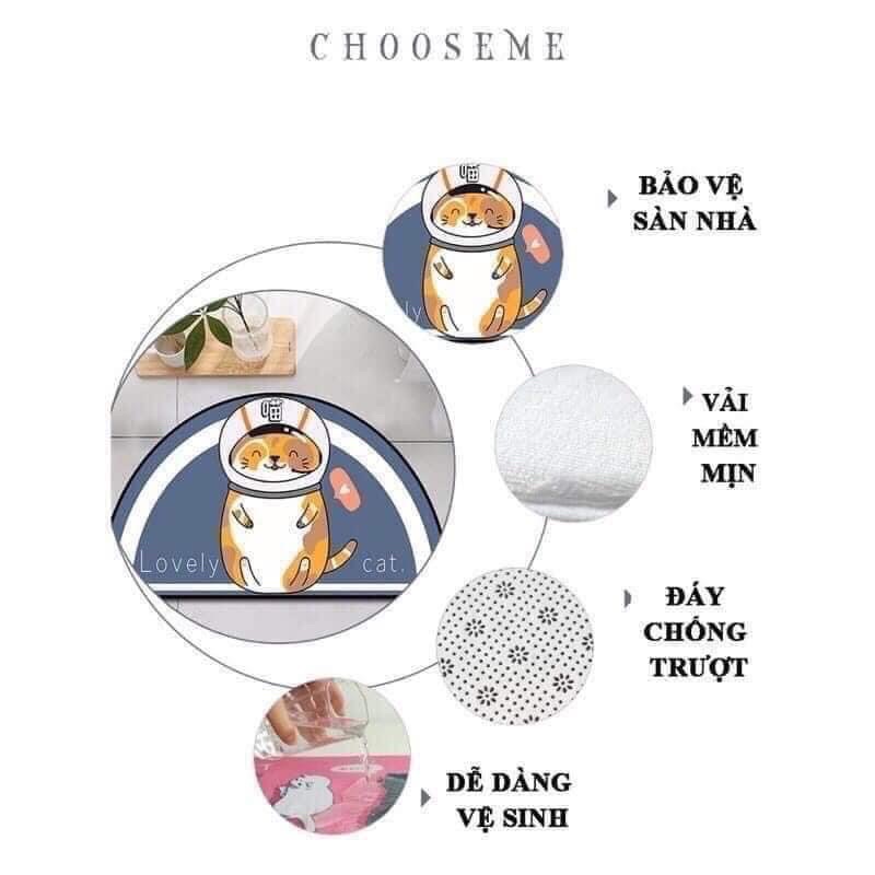 Thảm dậm chân lau chân hình thú chống trợt kháng khuẩn size 40*60cm