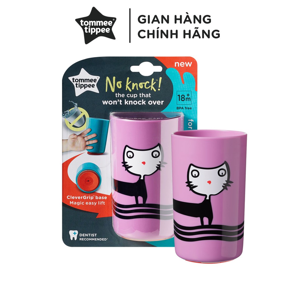 Ly uống nước chống đổ cho bé Tommee Tippee No-Knock 300ml từ 18 tháng - Tím