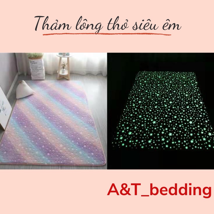 Thảm lông thỏ phát sáng 2022, thảm trải sàn, trải phòng ngủ cho căn nhà chuẩn sang, kích thước 1m6*2m