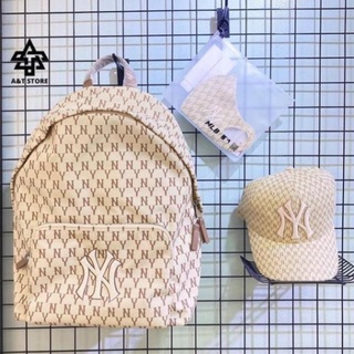 ( Chuẩn hãng ) Balo MLB NY Monogram Backpack Tiếu Chuẩn Hàn Quốc Full Tag Code JUN.BOUTIQUE