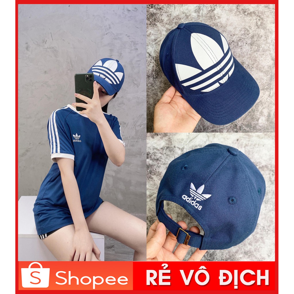 ⚡️ [ Ảnh Thật ] Mũ / Nón thể thao Adidas RELAXED BIG TREFOIL HAT - Navy | CM3917 / HÀNG XUẤT DƯ XỊN | SẴN HÀNG