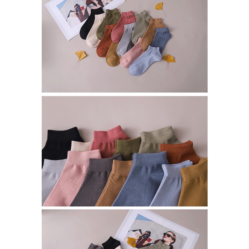 Vớ Trơn Ngắn Vintage Tất Thấp Basic Cotton Kháng Khuẩn Dành Cho Cả Nam Và Nữ 35-42 MRSOCKS VN068