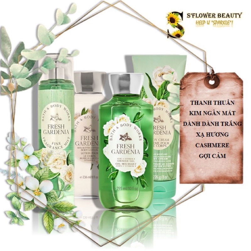 Fresh Gardenia | Sản Phẩm Tắm Dưỡng Xịt Thơm Toàn Thân Lưu Hương Mịn Da Bath &amp; Body Works