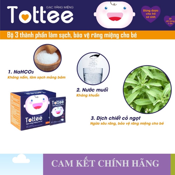 Gạc rơ lưỡi TOTTEE xỏ ngón chính hãng - Làm Sạch và Ngăn Ngừa Vấn Đề Răng Miệng Cho Bé và Người Lớn Tuổi