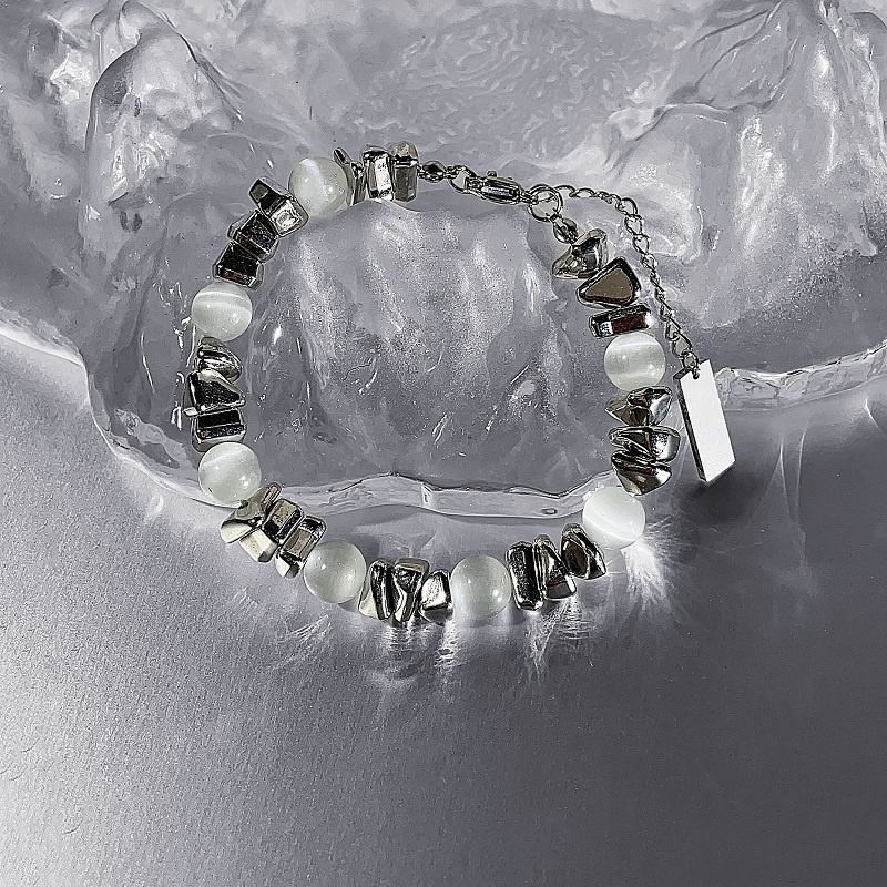 Vòng Tay Chuỗi Hạt Đá Opal Phong Cách Hip Hop Thời Trang Cho Nam Và Nữ