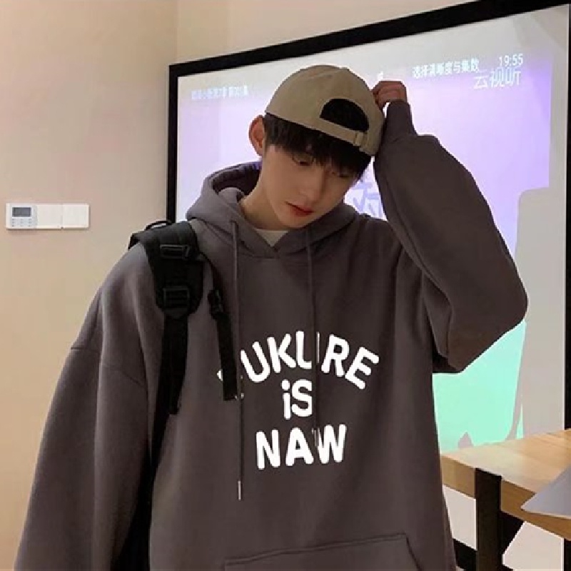 Áo hoodie Thể Thao Dáng Rộng In Chữ Thoải Mái Thời Trang Hàn Quốc Cho Nam Cỡ M-5XL
