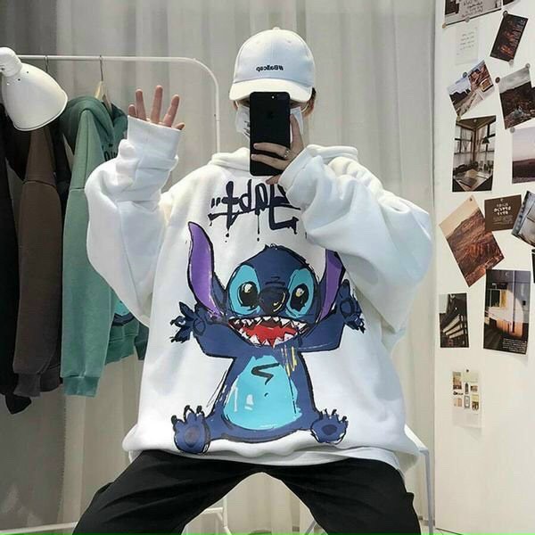 Áo Hoodie Nỉ Mũ Rộng Che Nắng Tốt Form Rộng Unisex Phù Hợp Cho Cả Nam Và Nữ In Stitch