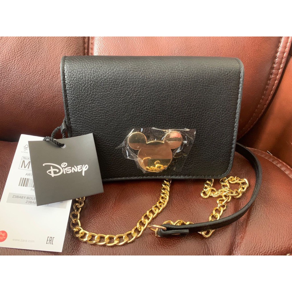 Túi Xách Nữ Đeo Chéo Nắp Gập Khóa Chuột MicKey Nhở Gọn Chất Lượng Cao