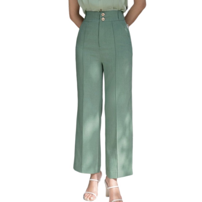 Quần tây nữ công sở dáng suông chất Twill Silk cao cấp Orchid GH7S048