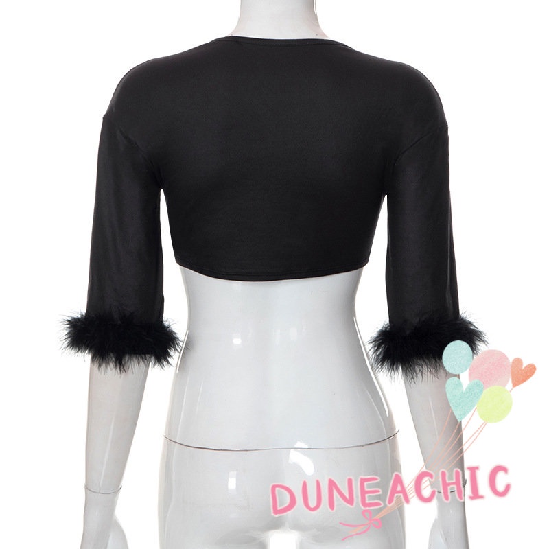 Áo Nhung Tay Lỡ Cổ Chữ V In Họa Tiết Hoa Phong Cách Đường Phố Cho Nữ