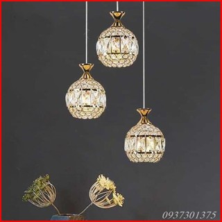 Đèn thả trang trí,đèn thả bàn ăn 3 bóng pha lê cao cấp phù hợp nhiều không gian,tặng kèm bóng đèn led