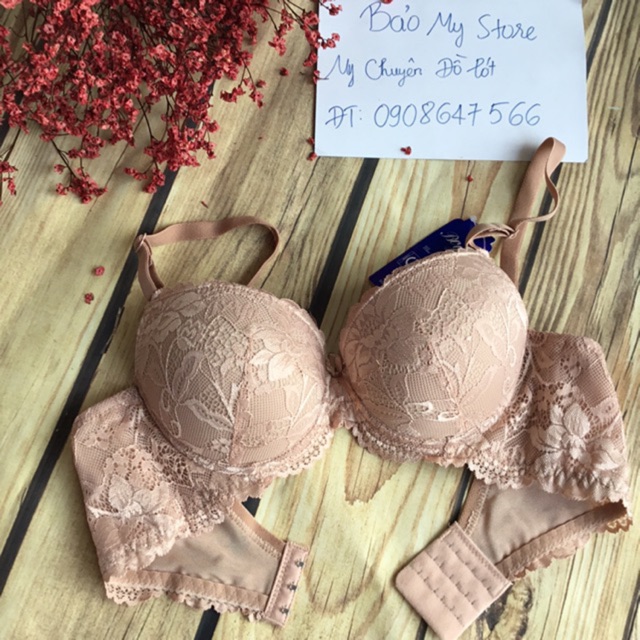 Áo ngực BoYa ren mút dày siêu đẩy,siêu nâng tạo khe 3 móc cài Size